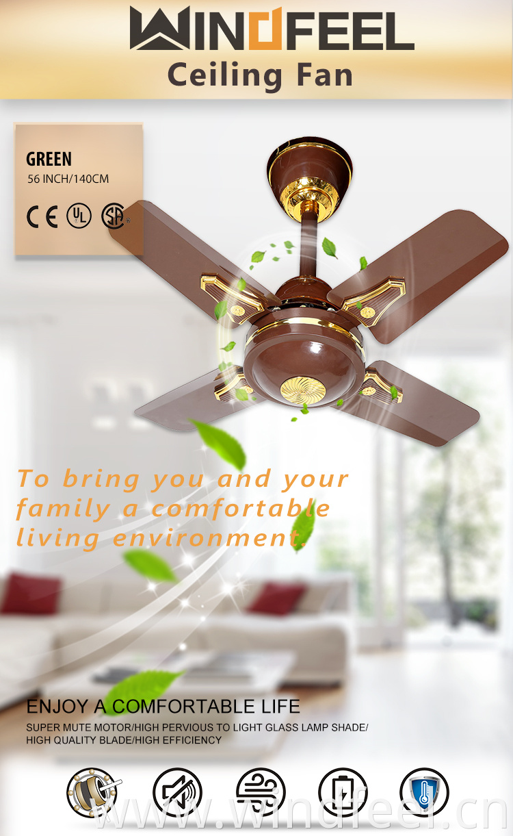 China Supplier High Efficient Simple Modern Small Size 24 Inch AC Copper Motor Custom Wholesale Ceiling Fans